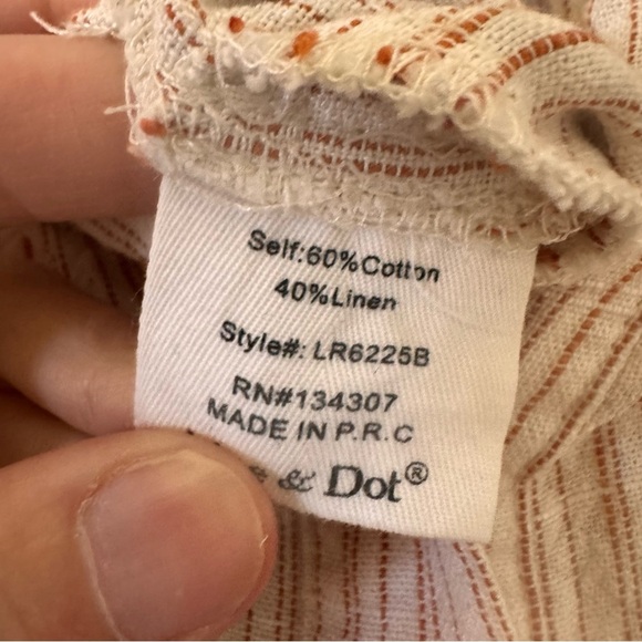 Line + Dot Pascal Jumpsuit Cream Orange Striped Size Small - Picture 15 of 16